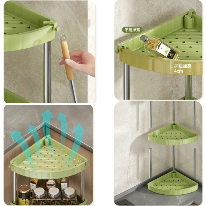 i Uddokta - 4 Layer Corner Trolly Rack Multifunctional Corner Storage ...