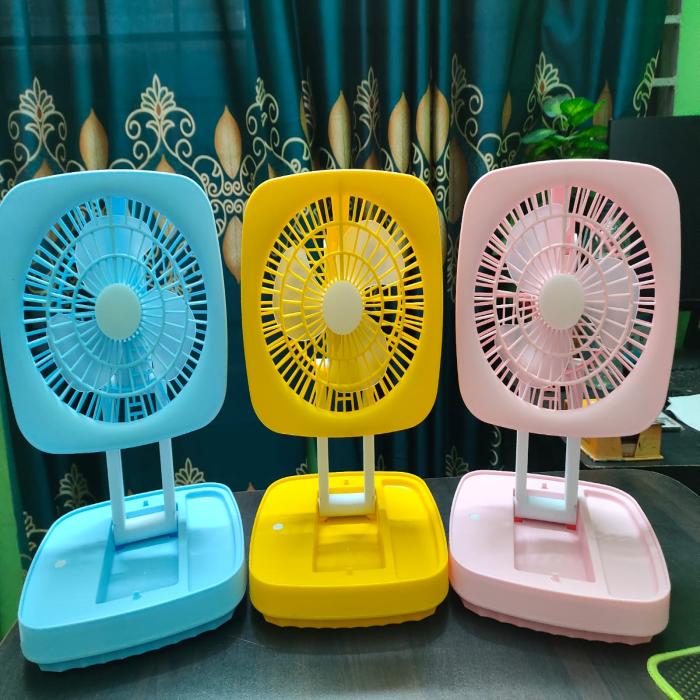 Rechargeable Folding Desk Fan With Led Light Jk - F666 Model
